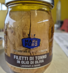 Filetti di Tonno MarePuro di altissima qualità (550 g , 360 sgocc.)- CLICCAMI